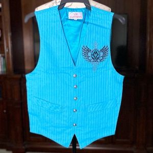 VIP Clothing Men’s Casual Vest Size L Blue NWOT